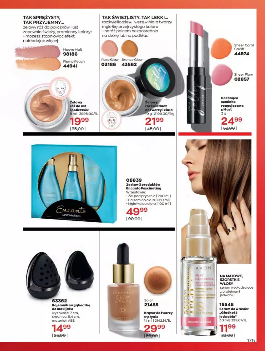 Gazetka promocyjna Avon - Katalog Avon 6/2021 kampania czerwiec - ważna 01.06 do 30.06.2021 - strona 175 - produkty: Balsam do ciała, Fa, Inka, Makijaż, Podkład, Pojemnik, Róż do policzków, Rum, Ser, Serum, Szminka, Top