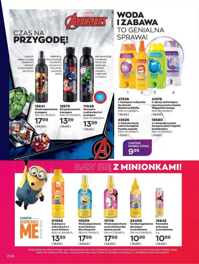 Gazetka promocyjna Avon - Katalog Avon 6/2021 kampania czerwiec - ważna 01.06 do 30.06.2021 - strona 206 - produkty: Avengers, Bryza, Cars, Dzieci, Fa, Płyn do mycia, Por, Szampon, Woda