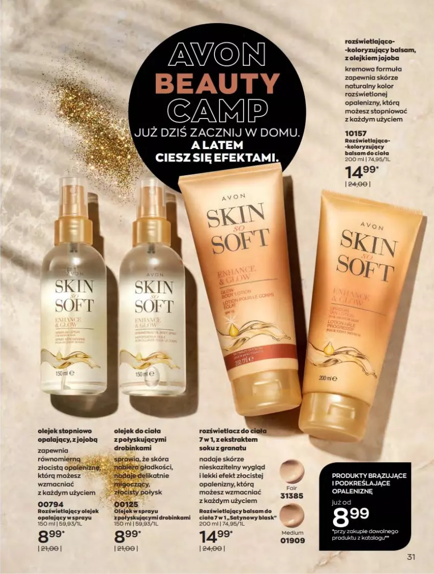 Gazetka promocyjna Avon - Katalog Avon 6/2021 kampania czerwiec - ważna 01.06 do 30.06.2021 - strona 31 - produkty: Balsam do ciała, Fa, Gra, Granat, Inka, Olej, Olejek do ciała, Rozświetlacz, Sok, Top