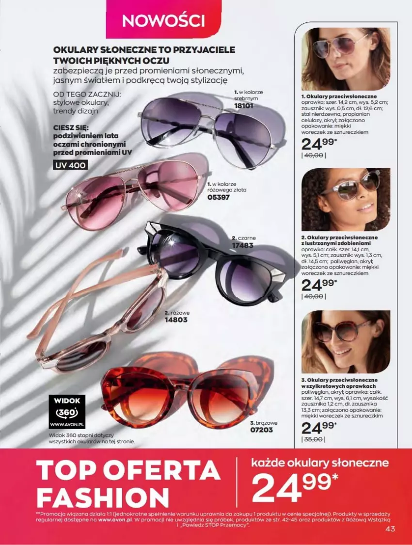 Gazetka promocyjna Avon - Katalog Avon 6/2021 kampania czerwiec - ważna 01.06 do 30.06.2021 - strona 43 - produkty: Kret, Piec, Sok, Top, Woreczek