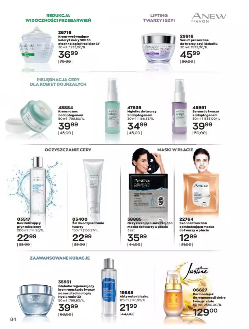 Gazetka promocyjna Avon - Katalog Avon 6/2021 kampania czerwiec - ważna 01.06 do 30.06.2021 - strona 84 - produkty: Anew, Maska, Maska do twarzy, Rum, Ser, Serum