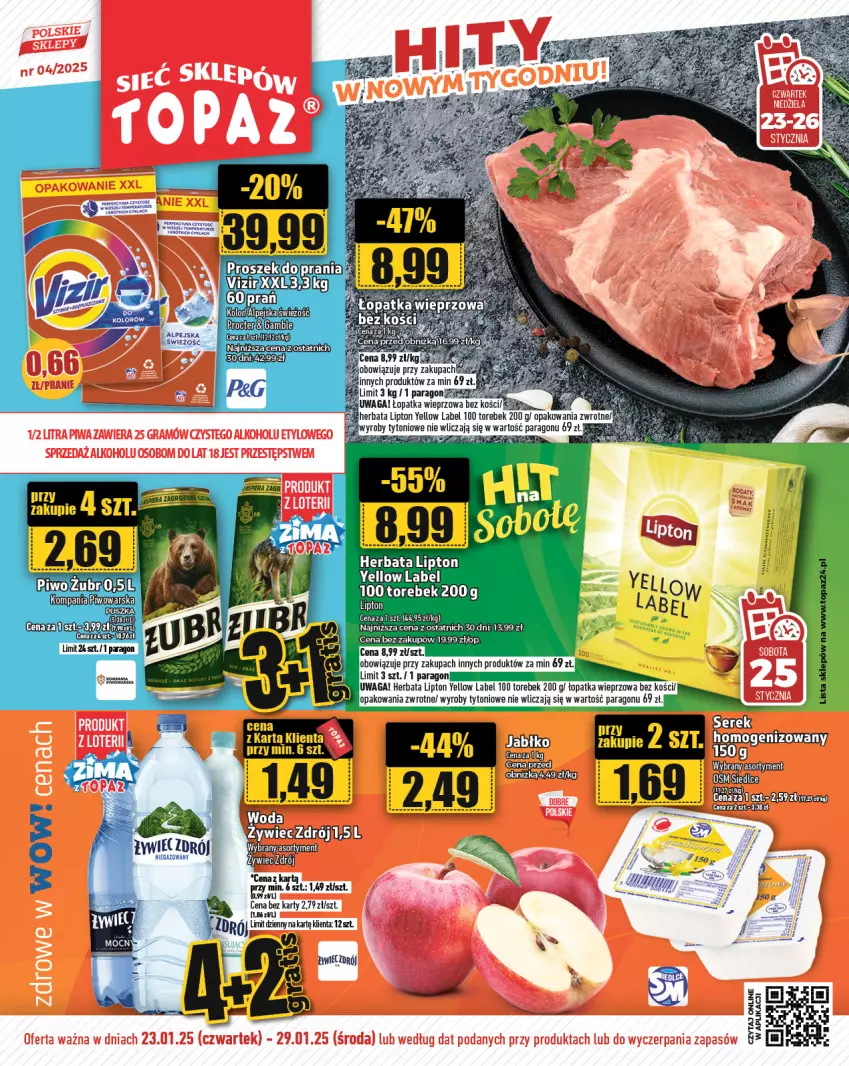 Gazetka promocyjna Topaz - Gazetka - ważna 23.01 do 29.01.2025 - strona 1 - produkty: Herbata, Lipton, Waga