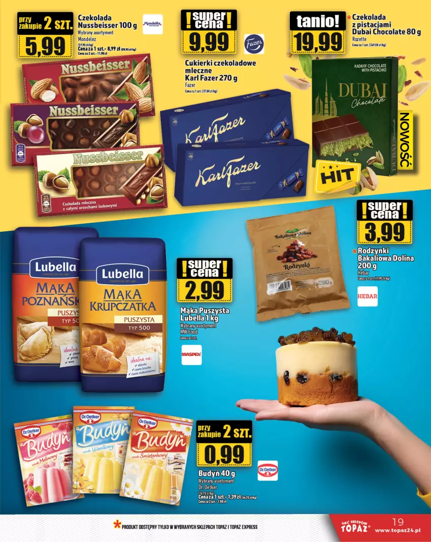 Gazetka promocyjna Topaz - Gazetka - ważna 23.01 do 29.01.2025 - strona 19 - produkty: Czekolada, Dr. Oetker, Mąka, Ser, Top