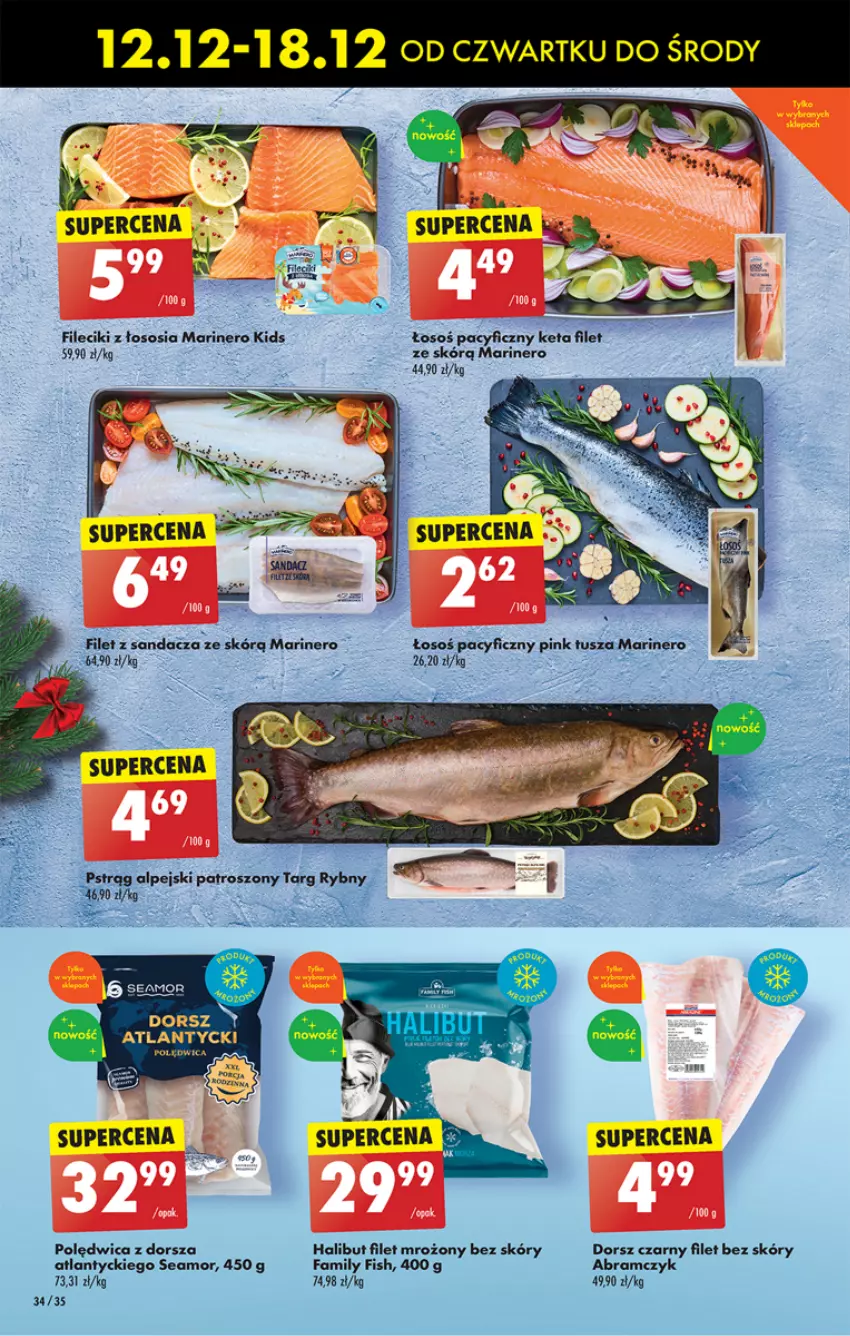 Gazetka promocyjna Biedronka - Od czwartku - ważna 12.12 do 18.12.2024 - strona 38 - produkty: Dorsz, Fa, Halibut, Polędwica, Sandacz, Tusz