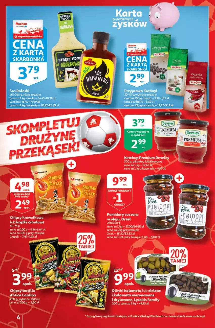 Gazetka promocyjna Auchan - Hiper Kibicowanie Hipermarkety - ważna 10.06 do 16.06.2021 - strona 4 - produkty: Ketchup, Oliwki, Sos