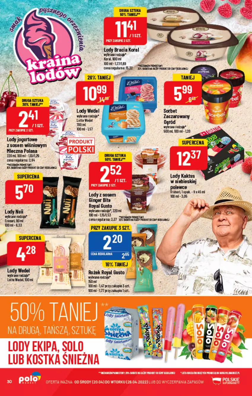 Gazetka promocyjna PoloMarket - Gazetka pomocyjna - ważna 20.04 do 26.04.2022 - strona 30 - produkty: Gin, Jogurt, Kaktus, LANA, Lody, Ogród, Sos