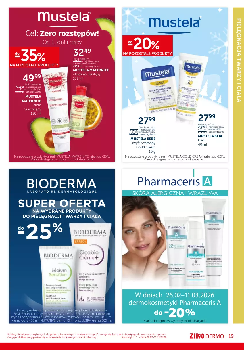 Gazetka promocyjna Ziko - Gazetka Ziko Dermo - ważna 26.02 do 11.03.2026 - strona 19 - produkty: Acer, Bioderma, Cold Cream, L'Biotica, Mus, Mustela, Olej, Pharmaceris, Rum, Ser, Serum, SVR