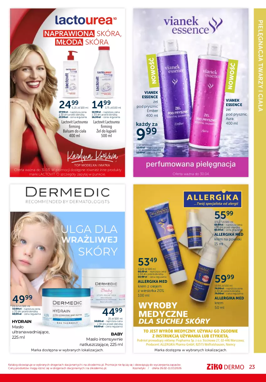 Gazetka promocyjna Ziko - Gazetka Ziko Dermo - ważna 26.02 do 11.03.2026 - strona 23 - produkty: Avène, Cold Cream, Fa, LG, Masło, Olej, Ser, Top, Tran, XeraCalm