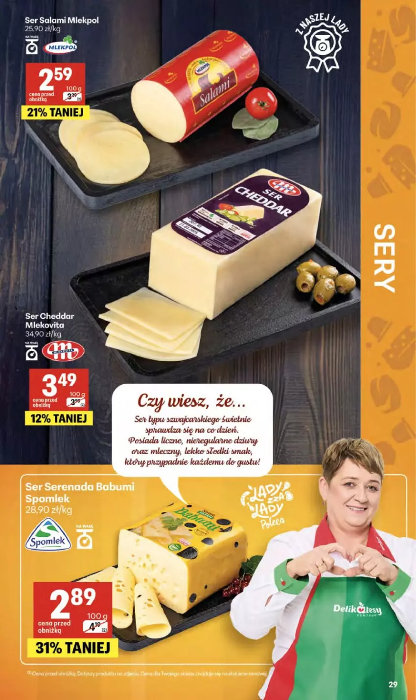 Gazetka promocyjna Delikatesy Centrum - Franczyza DC25 Czwartek - ważna 18.06 do 24.06.2026 - strona 29 - produkty: Cheddar, Fa, Mleko, Mlekovita, Salami, Ser, Ser salami, Vita C
