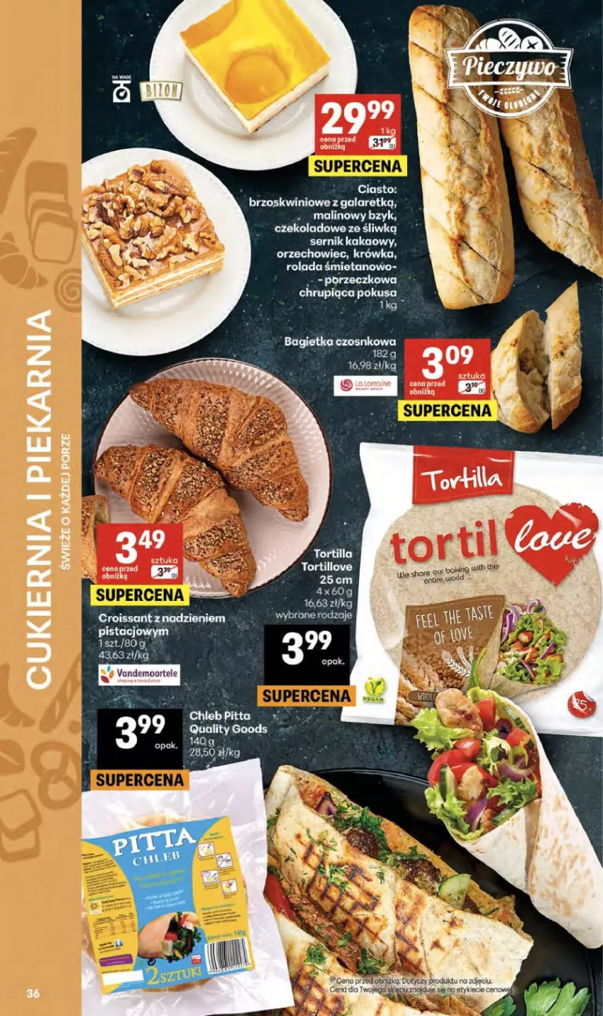 Gazetka promocyjna Delikatesy Centrum - Franczyza DC25 Czwartek - ważna 18.06 do 24.06.2026 - strona 36 - produkty: Bagietka, Bagietka czosnkowa, Cukier, Gala, Kakao, Por, Rolada, Ser, Tortilla