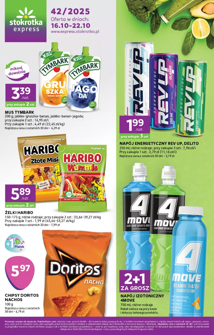 Gazetka promocyjna Stokrotka - Stokrotka Express - ważna 16.10 do 22.10.2025 - strona 1 - produkty: Chipsy, Fa, Haribo, Mus, Napój, Napój izotoniczny, Tymbark