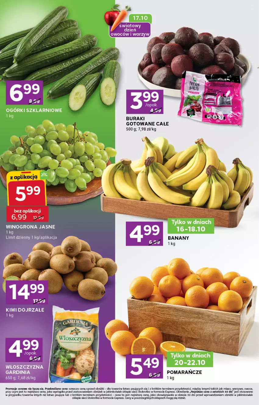 Gazetka promocyjna Stokrotka - Stokrotka Express - ważna 16.10 do 22.10.2025 - strona 2 - produkty: Banany, Buraki, Mięso, Owoce, Pomarańcze, Warzywa, Wino, Winogrona