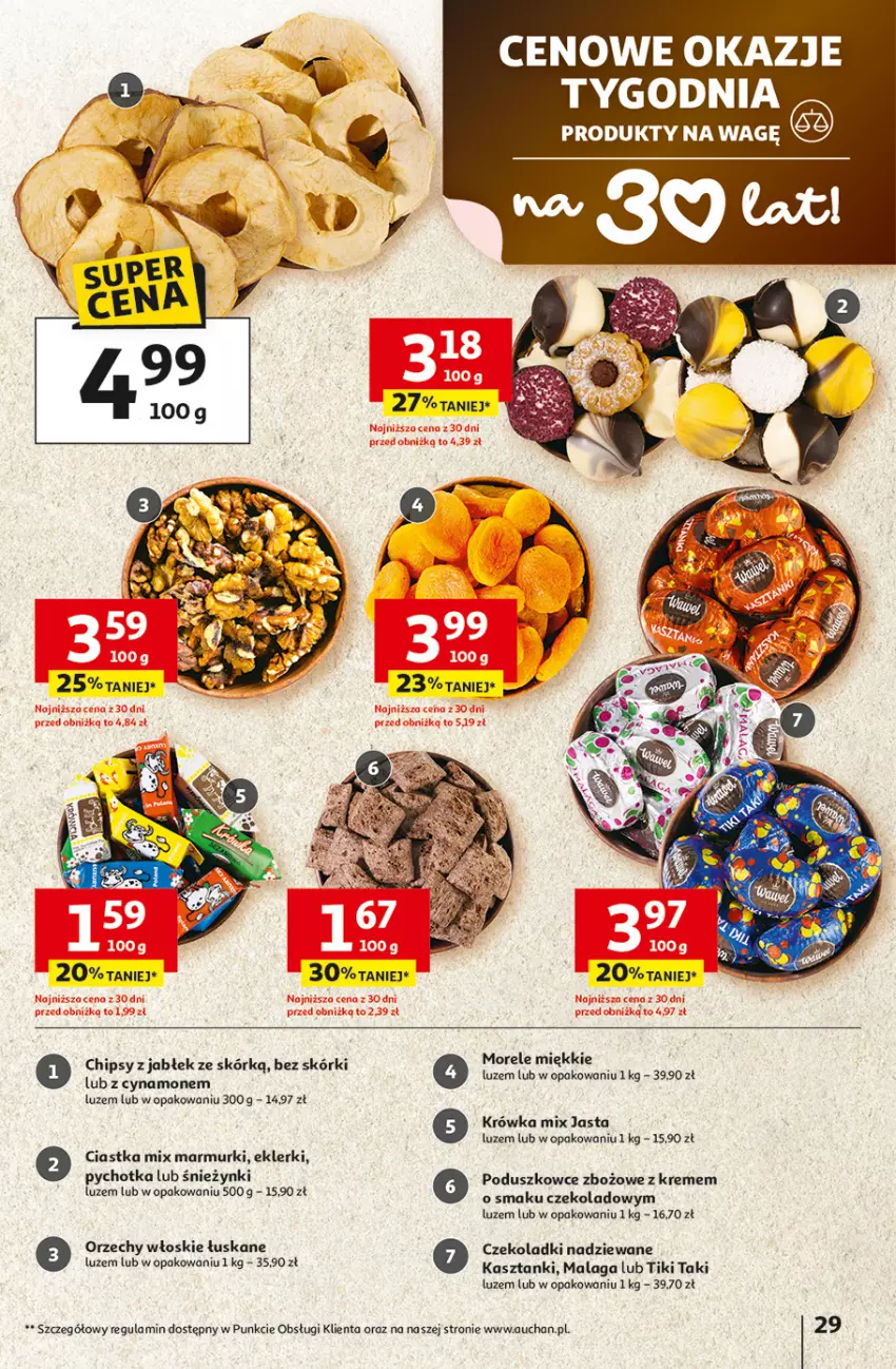 Gazetka promocyjna Auchan - Gazetka 30 Lat Hipermarket Auchan - ważna 26.02 do 04.03.2026 - strona 29 - produkty: Chipsy, Ciastka, Orzechy włoskie