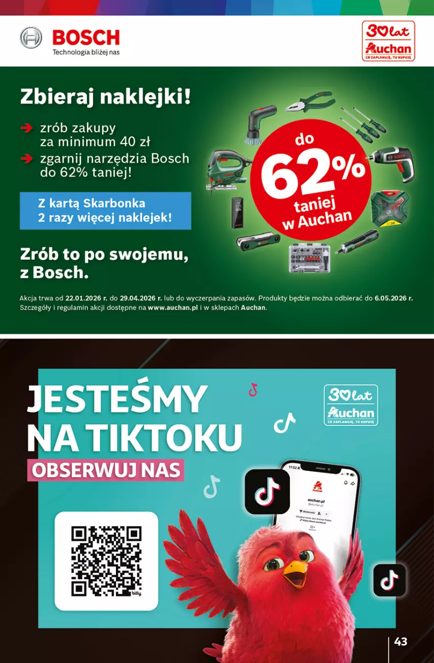Gazetka promocyjna Auchan - Gazetka 30 Lat Hipermarket Auchan - ważna 26.02 do 04.03.2026 - strona 43 - produkty: Bosch, Klej