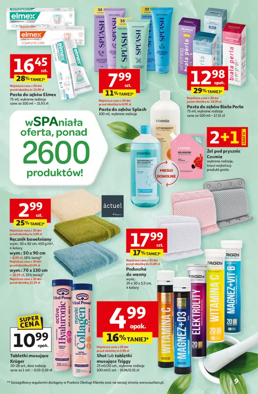 Gazetka promocyjna Auchan - Gazetka 30 Lat Hipermarket Auchan - ważna 26.02 do 04.03.2026 - strona 9 - produkty: Elmex, Gra, Magnez, Mus, Pasta do zębów, Perła, Ręcznik, Tablet, Tabletki musujące