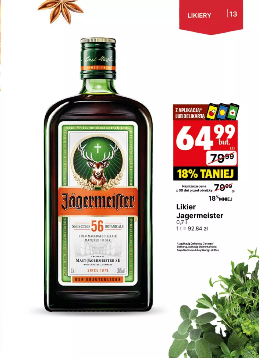 Gazetka promocyjna Delikatesy Centrum - DeliBarek DC37-DC38 - ważna 09.09 do 22.09.2024 - strona 13 - produkty: Acer, Dron, Jagermeister, Likier, Sito