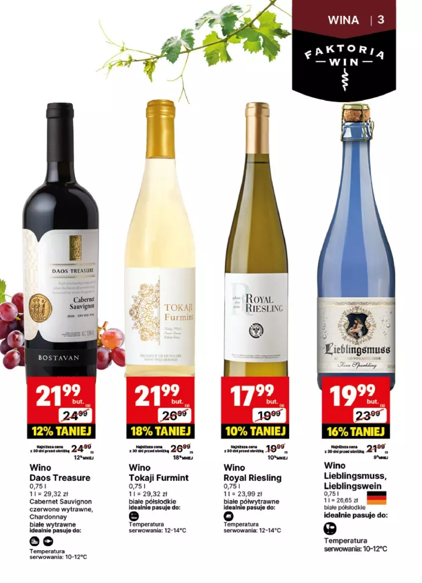 Gazetka promocyjna Delikatesy Centrum - DeliBarek DC37-DC38 - ważna 09.09 do 22.09.2024 - strona 3 - produkty: Cabernet Sauvignon, Chardonnay, Mus, Ser, Tokaji, Wino