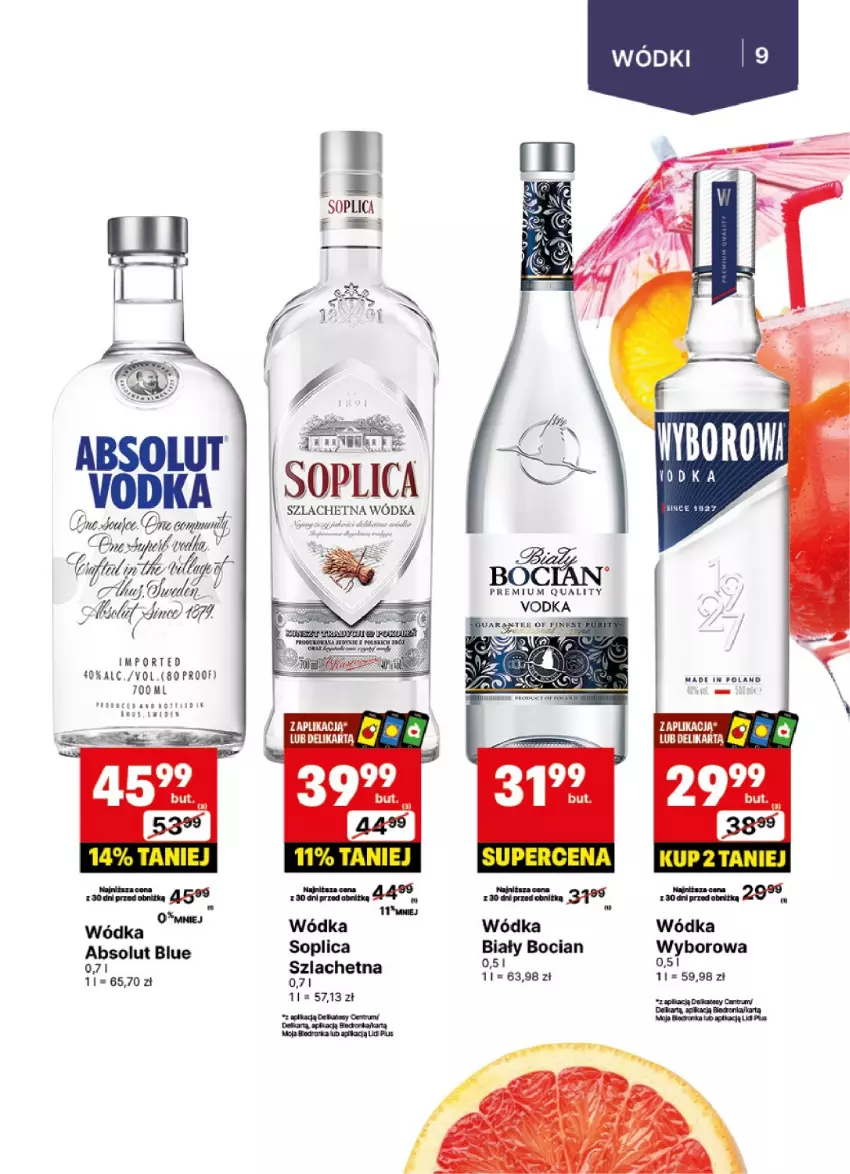 Gazetka promocyjna Delikatesy Centrum - DeliBarek DC37-DC38 - ważna 09.09 do 22.09.2024 - strona 9 - produkty: Absolut, Biały Bocian, Dron, LG, Orka, Por, Rum, Soplica, Wódka, Wyborowa