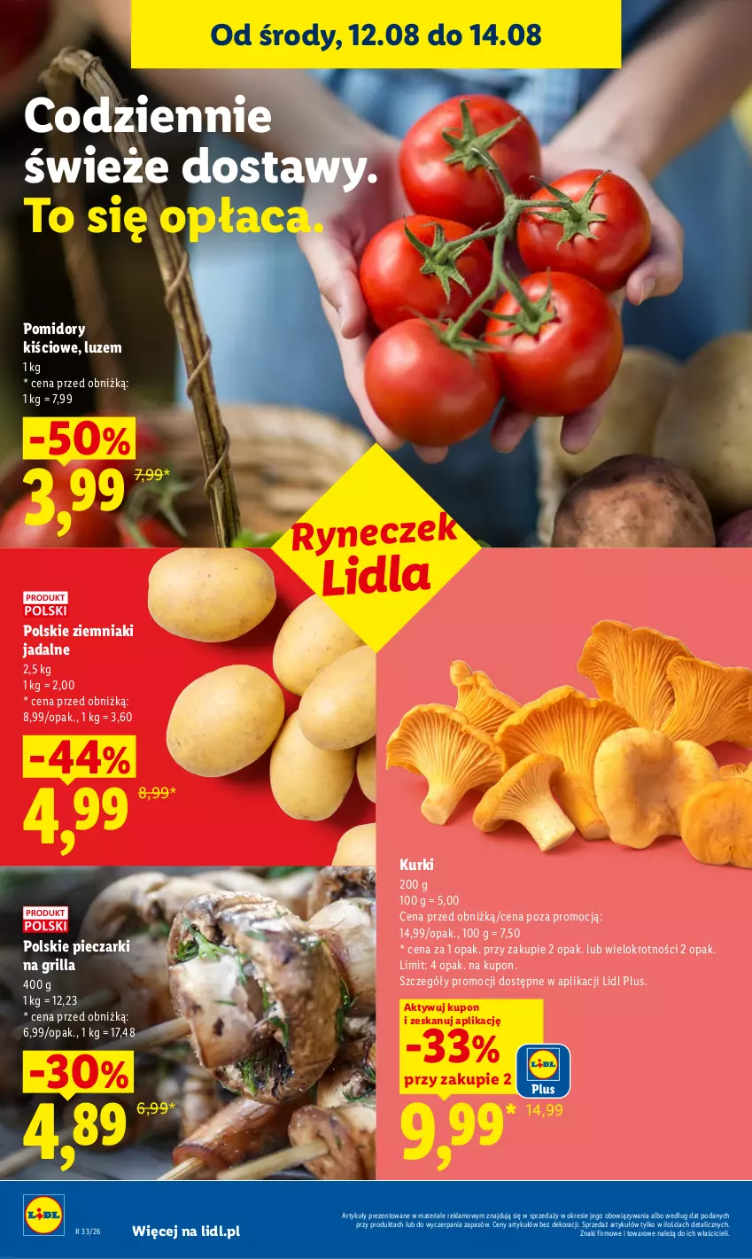 Gazetka promocyjna Lidl - Gazetka ważna od 12.08 do 14.08 - ważna 12.08 do 14.08.2026 - strona 46 - produkty: Grill, Piec, Pomidory, Ziemniaki