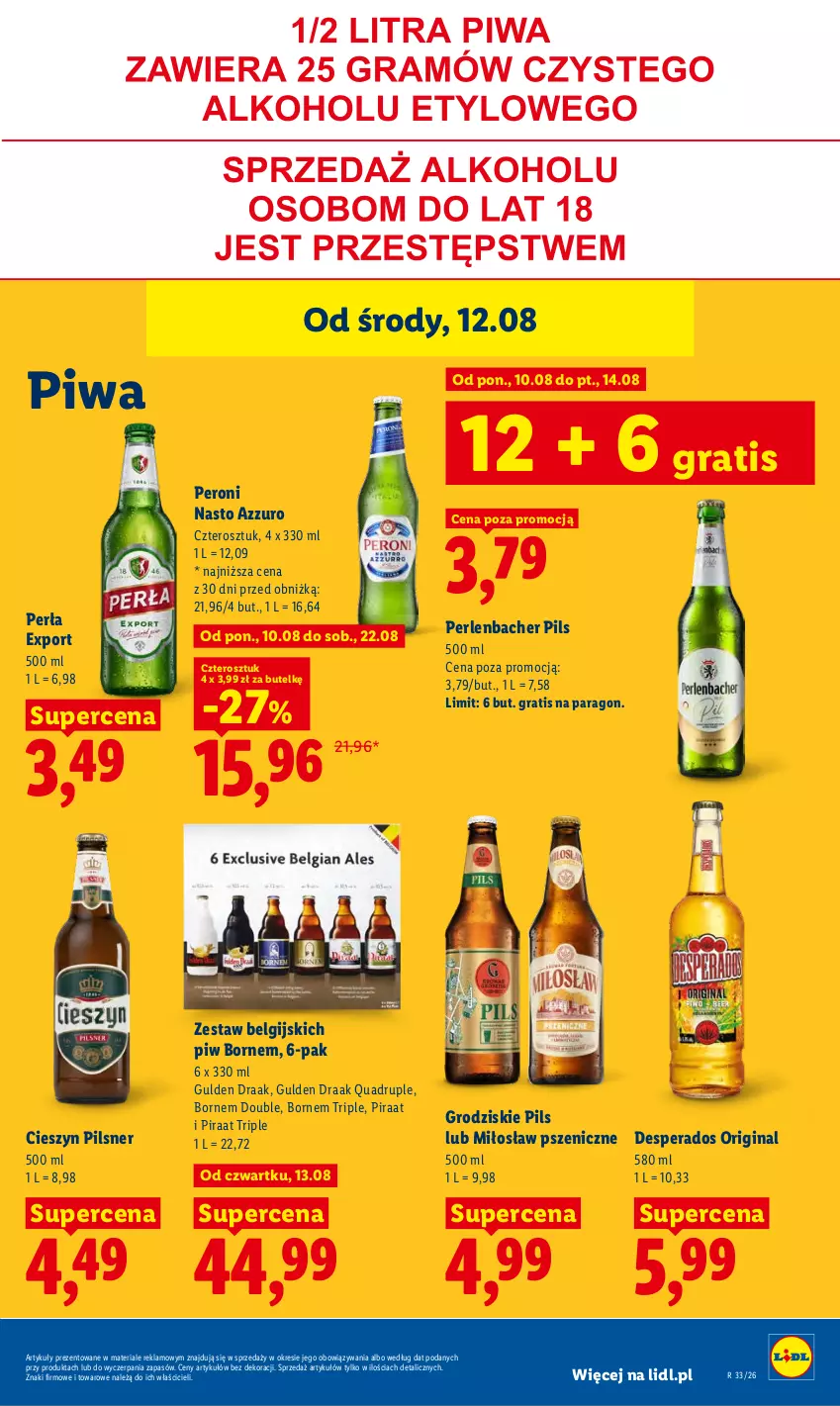 Gazetka promocyjna Lidl - Gazetka ważna od 12.08 do 14.08 - ważna 12.08 do 14.08.2026 - strona 73 - produkty: Desperados, Gin, Gra, LG, NBA, Perła, Piwa, Por