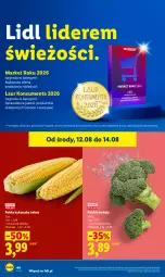 Gazetka promocyjna Lidl - Gazetka ważna od 12.08 do 14.08 - Gazetka - ważna od 14.08 do 14.08.2026 - strona 44 - produkty: Warzywa, Laur, Owoce, Brokuły, Kukurydza