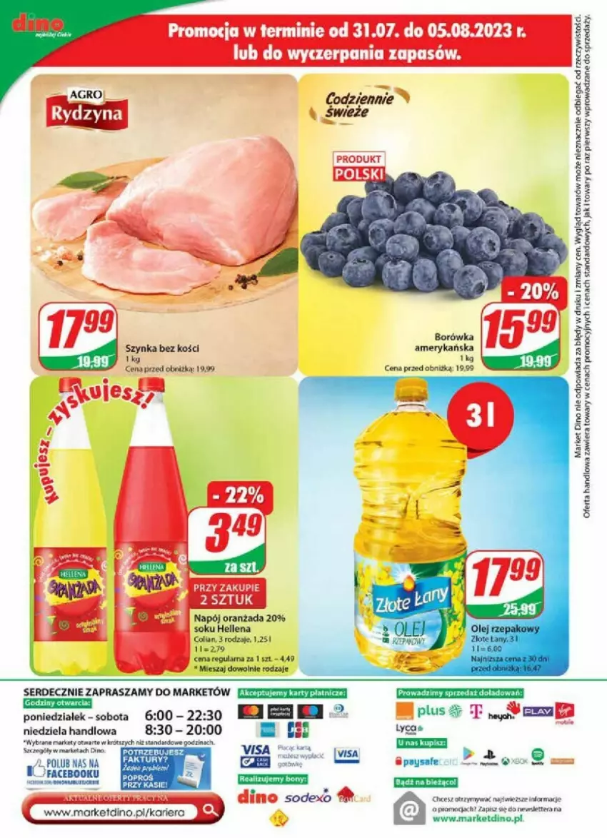 Gazetka promocyjna Dino - ważna 02.08 do 08.08.2023 - strona 17 - produkty: Borówka, Borówka amerykańska, Fa, Gra, Hellena, Keen, Napój, Oranżada, Ser, Sok, Tera