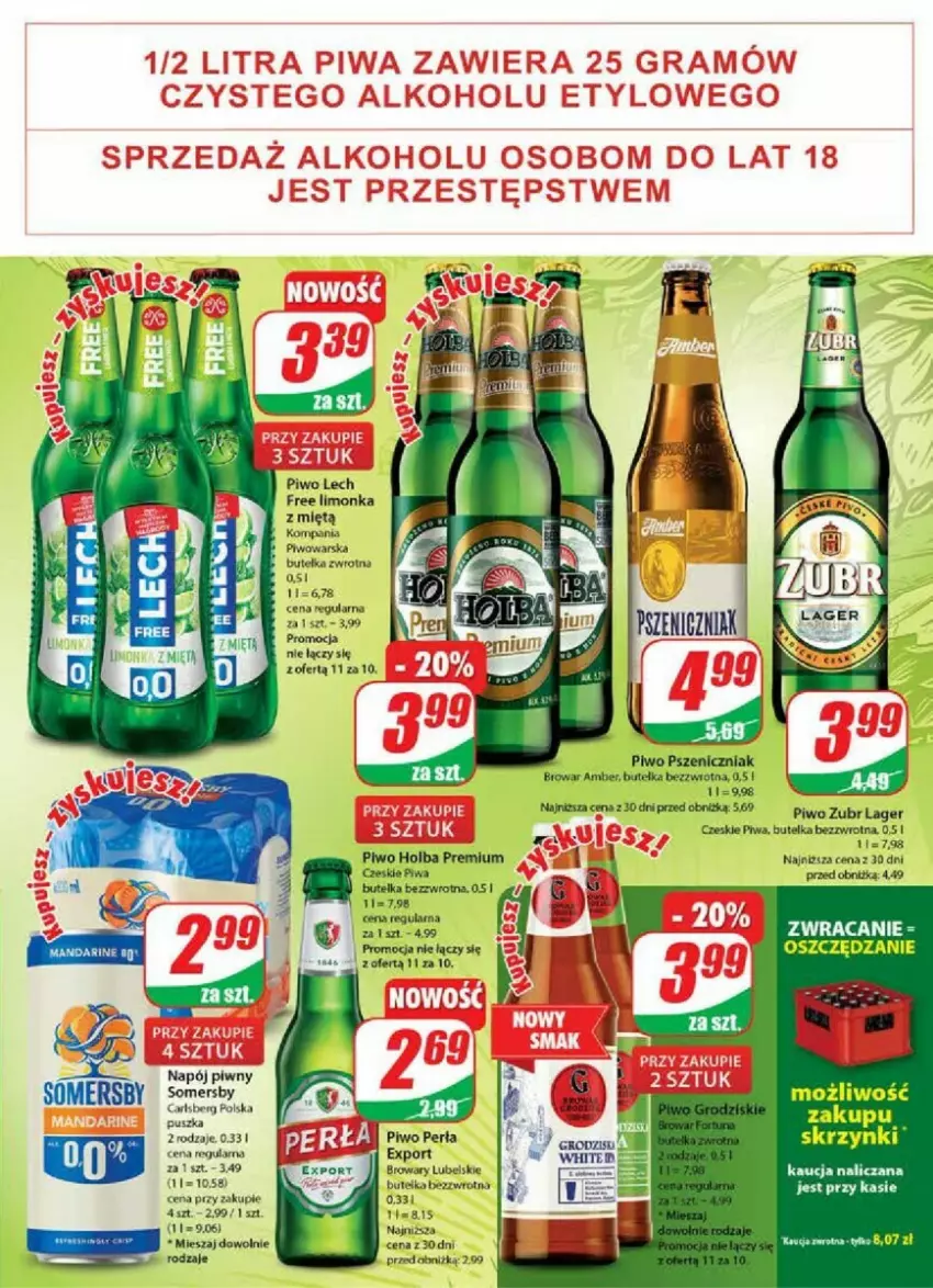 Gazetka promocyjna Dino - ważna 02.08 do 08.08.2023 - strona 9 - produkty: Carlsberg, Limonka, Napój, Perła, Piwa, Piwo, Por, Somersby