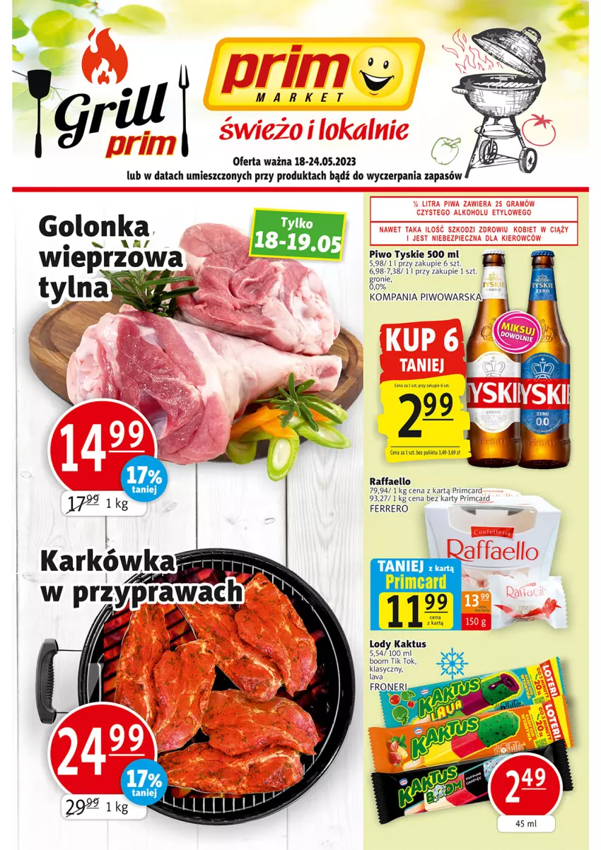 Gazetka promocyjna Prim Market - ważna 18.05 do 24.05.2023 - strona 1 - produkty: Fa, Ferrero, Grill, Kaktus, LG, Lody, Piwo, Raffaello