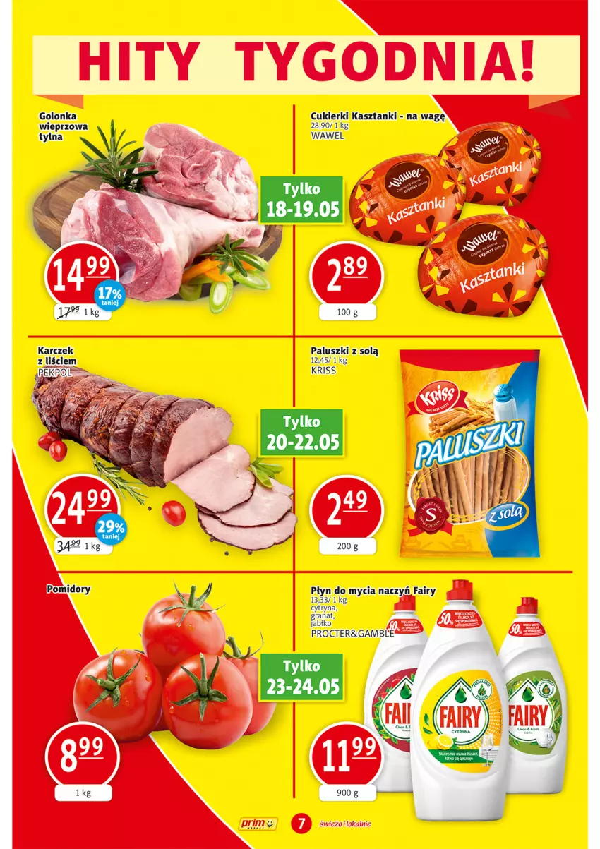 Gazetka promocyjna Prim Market - ważna 18.05 do 24.05.2023 - strona 7 - produkty: Cukier, Cukierki, Do mycia naczyń, Fa, Fairy, Gra, Granat, Płyn do mycia, Płyn do mycia naczyń, Pomidory, Wawel