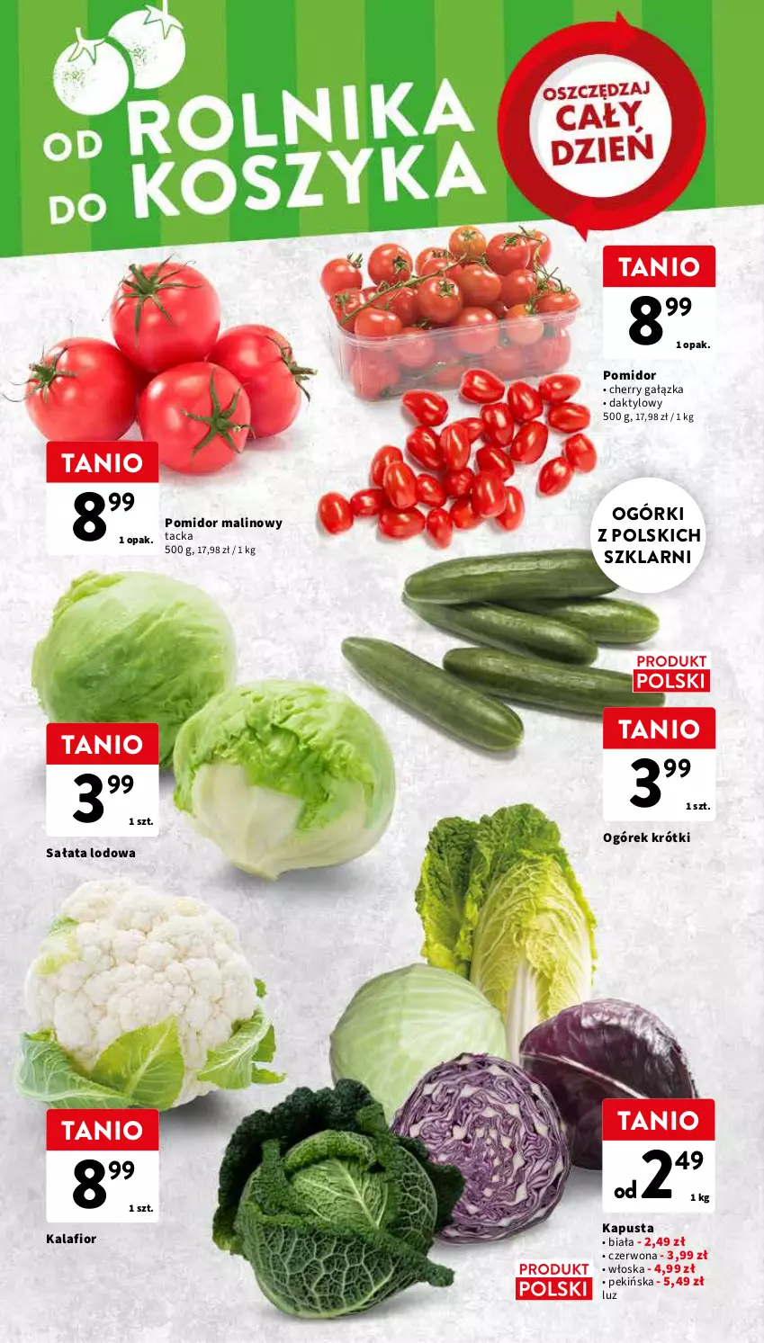 Gazetka promocyjna Intermarche - Gazetka Intermarche - ważna 28.02 do 06.03.2024 - strona 14 - produkty: Kalafior, Ogórek, Pomidor malinowy, Sałat, Sałata lodowa