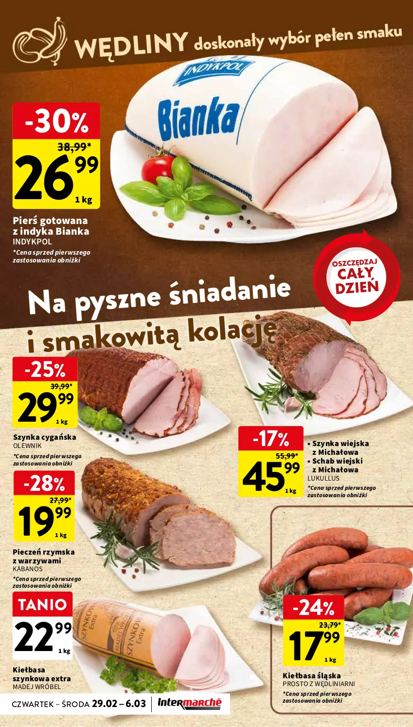 Gazetka promocyjna Intermarche - Gazetka Intermarche - ważna 28.02 do 06.03.2024 - strona 20 - produkty: Bianka, Kabanos, Kiełbasa, Kiełbasa śląska, Kiełbasa szynkowa, Madej Wróbel, Olewnik, Piec, Pieczeń rzymska, Szynka, Szynka cygańska, Warzywa