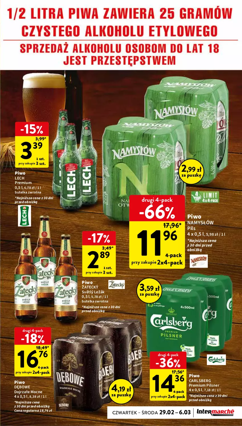 Gazetka promocyjna Intermarche - Gazetka Intermarche - ważna 28.02 do 06.03.2024 - strona 35 - produkty: Carlsberg, Lech Premium, Namysłów, Piwo