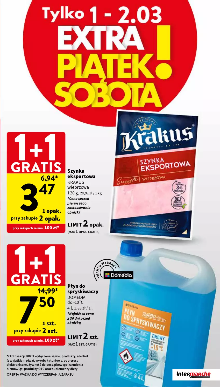 Gazetka promocyjna Intermarche - Gazetka Intermarche - ważna 28.02 do 06.03.2024 - strona 5 - produkty: Gra, Karmi, Krakus, Papier, Piwa, Płyn do spryskiwaczy, Por, Sport, Szynka, Tran