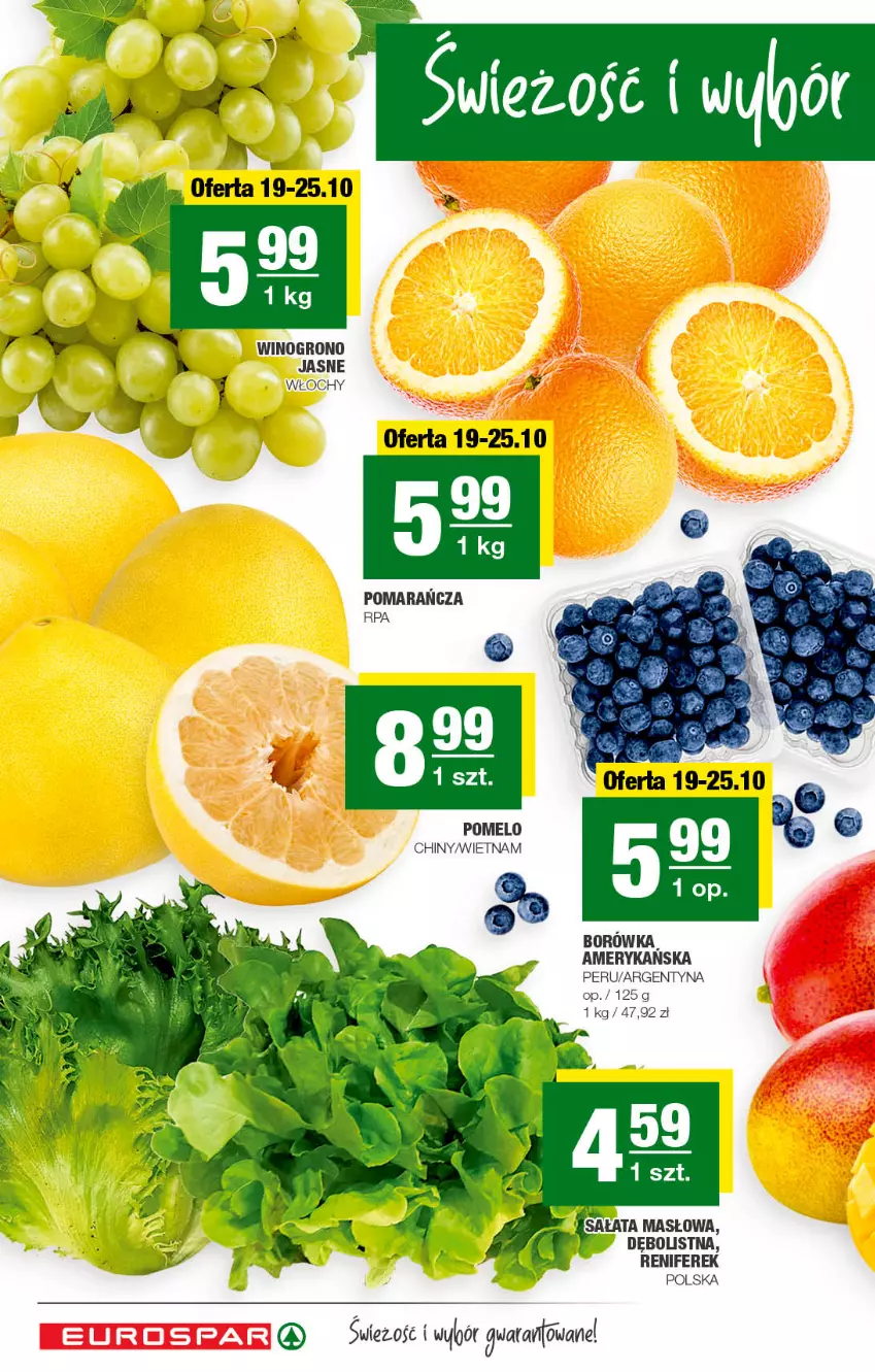 Gazetka promocyjna Spar - EuroSpar - ważna 16.10 do 26.10.2022 - strona 4 - produkty: Borówka, Masło, Pomelo, Renifer, Wino