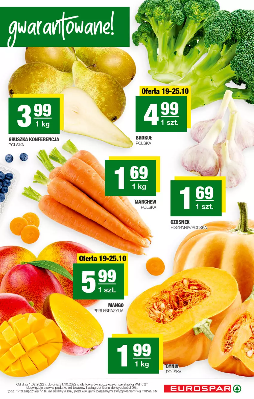 Gazetka promocyjna Spar - EuroSpar - ważna 16.10 do 26.10.2022 - strona 5 - produkty: Czosnek, Mango, Sok