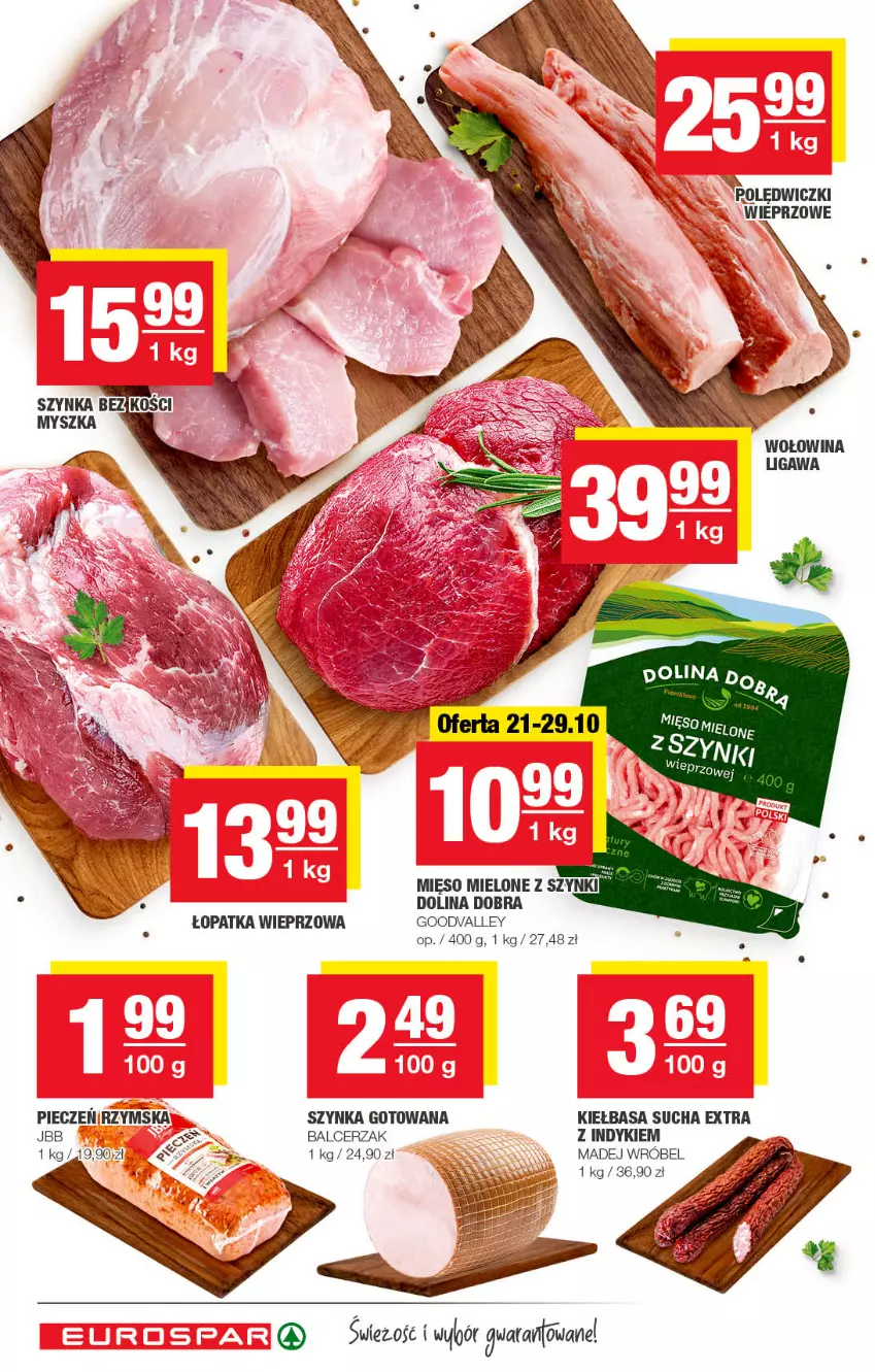 Gazetka promocyjna Spar - EuroSpar - ważna 16.10 do 26.10.2022 - strona 8 - produkty: Kiełbasa, Madej Wróbel, Mięso, Mięso mielone, Mięso mielone z szynki, Piec, Pieczeń rzymska, Szynka