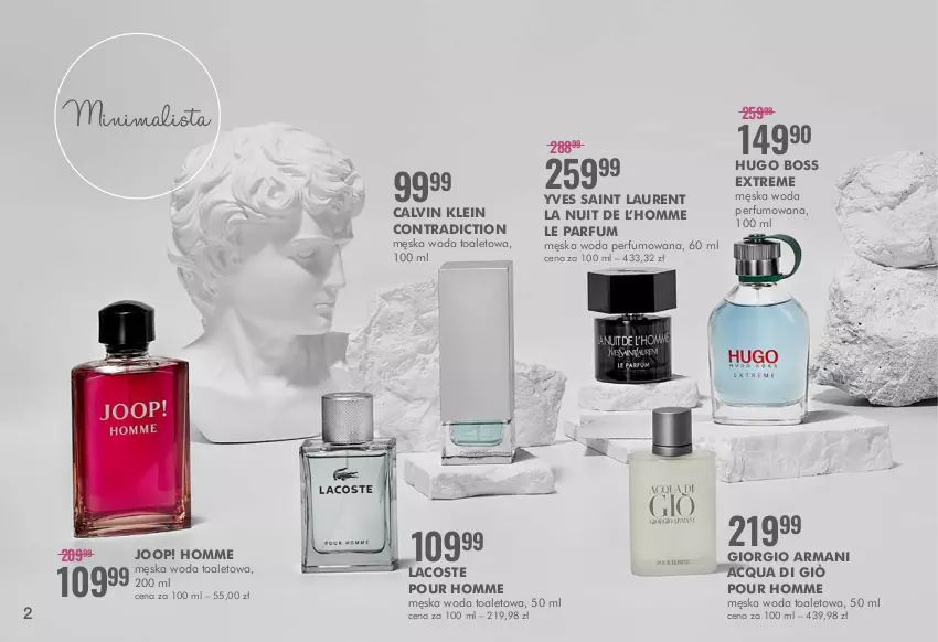 Gazetka promocyjna Super Pharm - Gazetka - ważna 11.10 do 31.10.2021 - strona 2 - produkty: Calvin Klein, Giorgio Armani, Hugo Boss, JOOP!, Lacoste, Laur, Perfum, Woda, Woda perfumowana, Woda toaletowa, Yves Saint Laurent