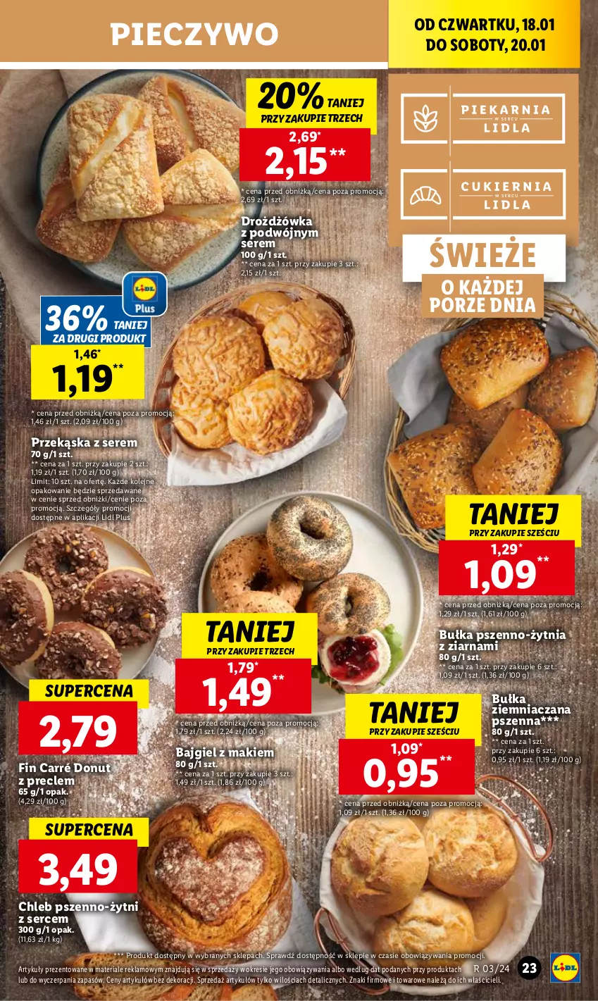 Gazetka promocyjna Lidl - GAZETKA - ważna 18.01 do 20.01.2024 - strona 25 - produkty: Bułka, Chleb, Donut, Olej, Piec, Pieczywo, Por, Precle, Ser