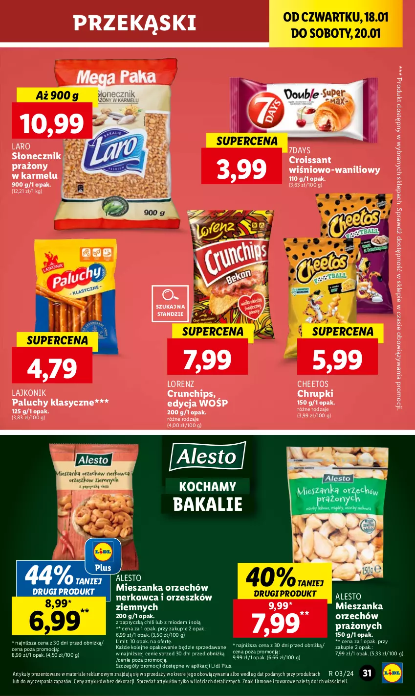 Gazetka promocyjna Lidl - GAZETKA - ważna 18.01 do 20.01.2024 - strona 33 - produkty: Cheetos, Chrupki, Croissant, Crunchips, Koc, Lajkonik, Lorenz, Olej, Słonecznik prażony