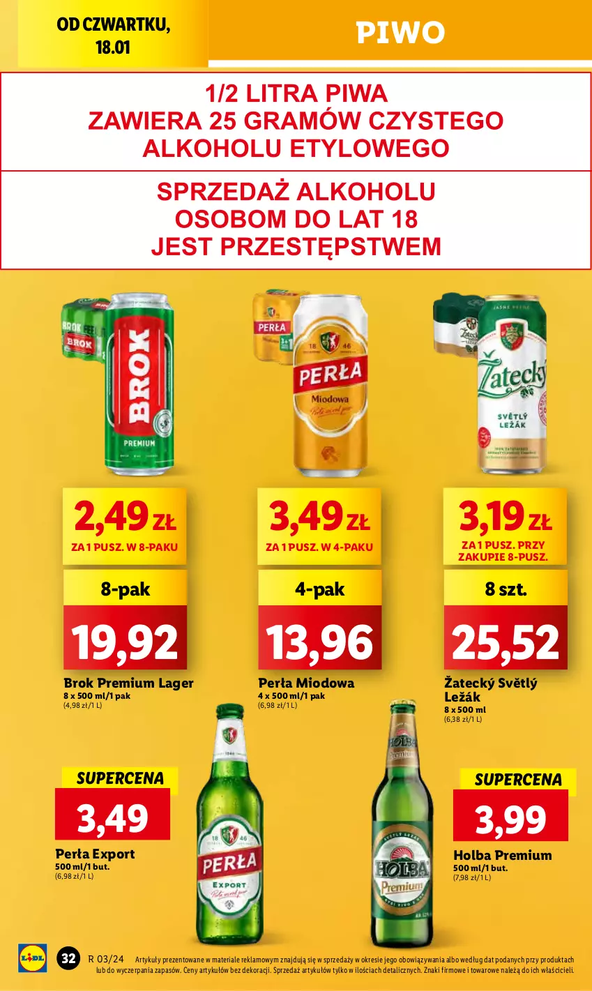 Gazetka promocyjna Lidl - GAZETKA - ważna 18.01 do 20.01.2024 - strona 34 - produkty: Perła, Piwo, Por