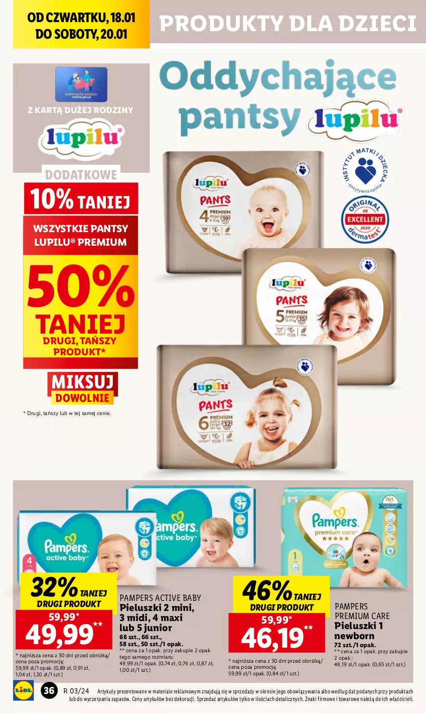 Gazetka promocyjna Lidl - GAZETKA - ważna 18.01 do 20.01.2024 - strona 40 - produkty: Dzieci, Pampers