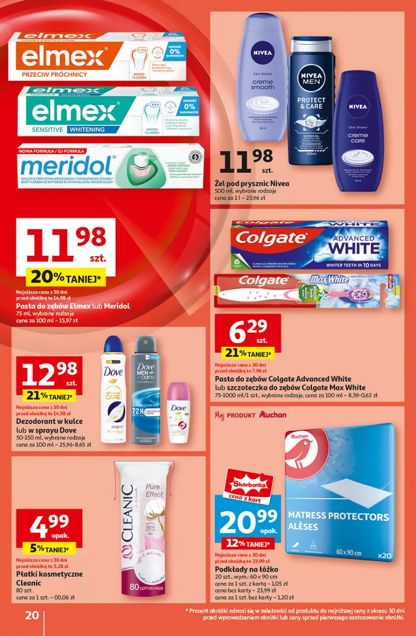 Gazetka promocyjna Auchan - Gazetka Pewność Niskich Cen Hipermarket Auchan - ważna 22.08 do 28.08.2024 - strona 22 - produkty: Cleanic, Colgate, Dezodorant, Dove, LG, Nivea, Pasta do zębów, Płatki kosmetyczne, Podkład, Pur, Szczoteczka, Szczoteczka do zębów