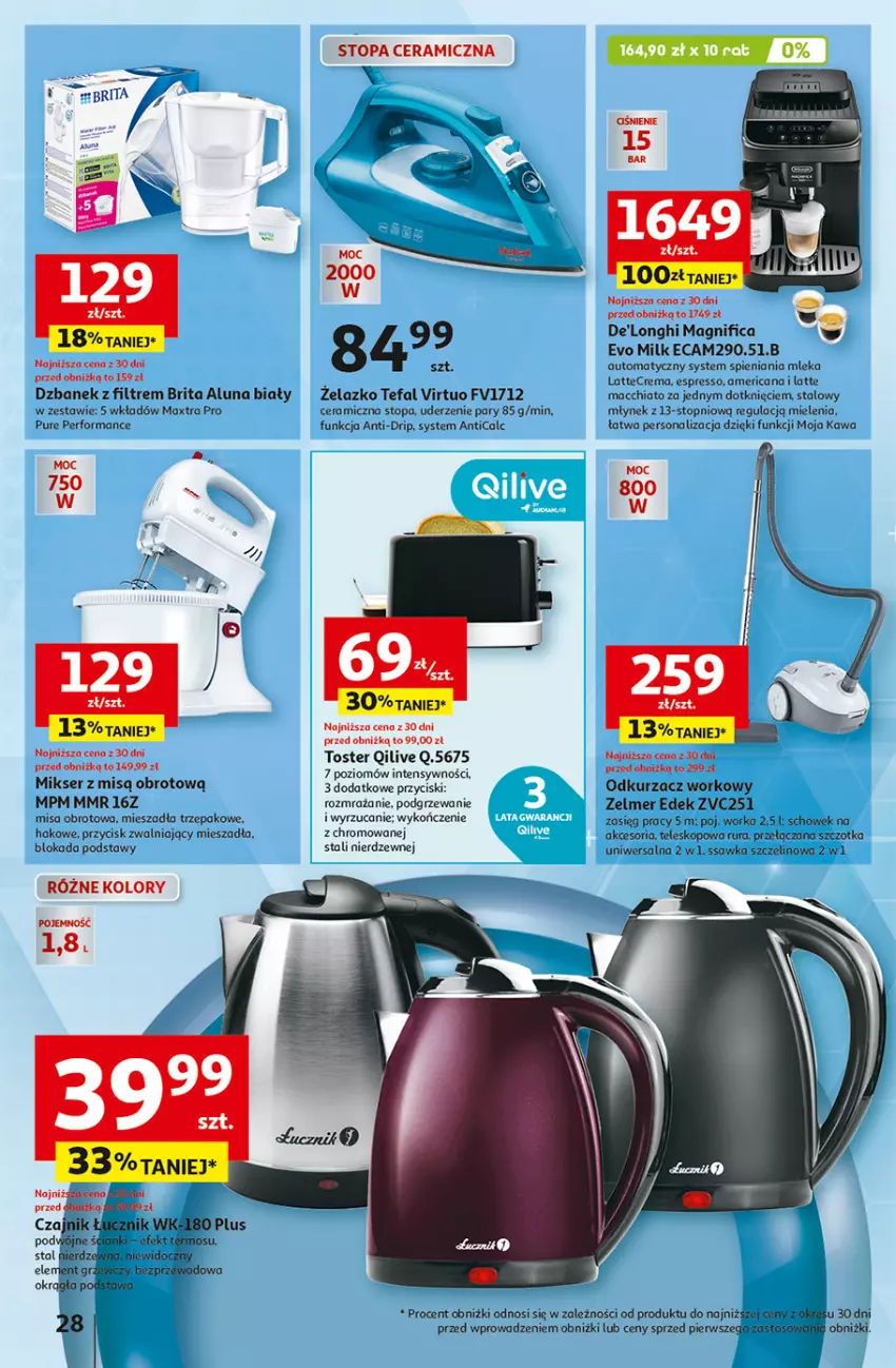 Gazetka promocyjna Auchan - Gazetka Pewność Niskich Cen Hipermarket Auchan - ważna 22.08 do 28.08.2024 - strona 36 - produkty: Brit, Brita, Chia, Dzbanek, Fa, Kawa, Mikser, Mikser z misą, Młynek, Odkurzacz, Orka, Pur, Rura, Ser, Szczotka, Tefal, Teleskop, Top, Toster, Virtu, Zelmer