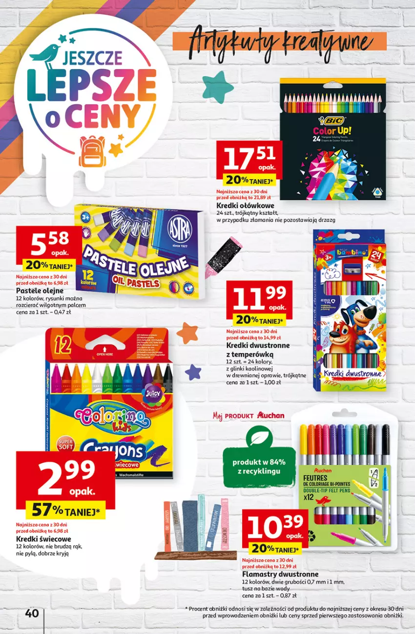 Gazetka promocyjna Auchan - Gazetka Pewność Niskich Cen Hipermarket Auchan - ważna 22.08 do 28.08.2024 - strona 48 - produkty: Flamastry, LG, Olej, Pastele olejne, Tusz