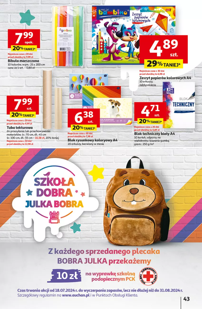 Gazetka promocyjna Auchan - Gazetka Pewność Niskich Cen Hipermarket Auchan - ważna 22.08 do 28.08.2024 - strona 51 - produkty: Gra, Mars, Papier, Piec, Plecak, Por