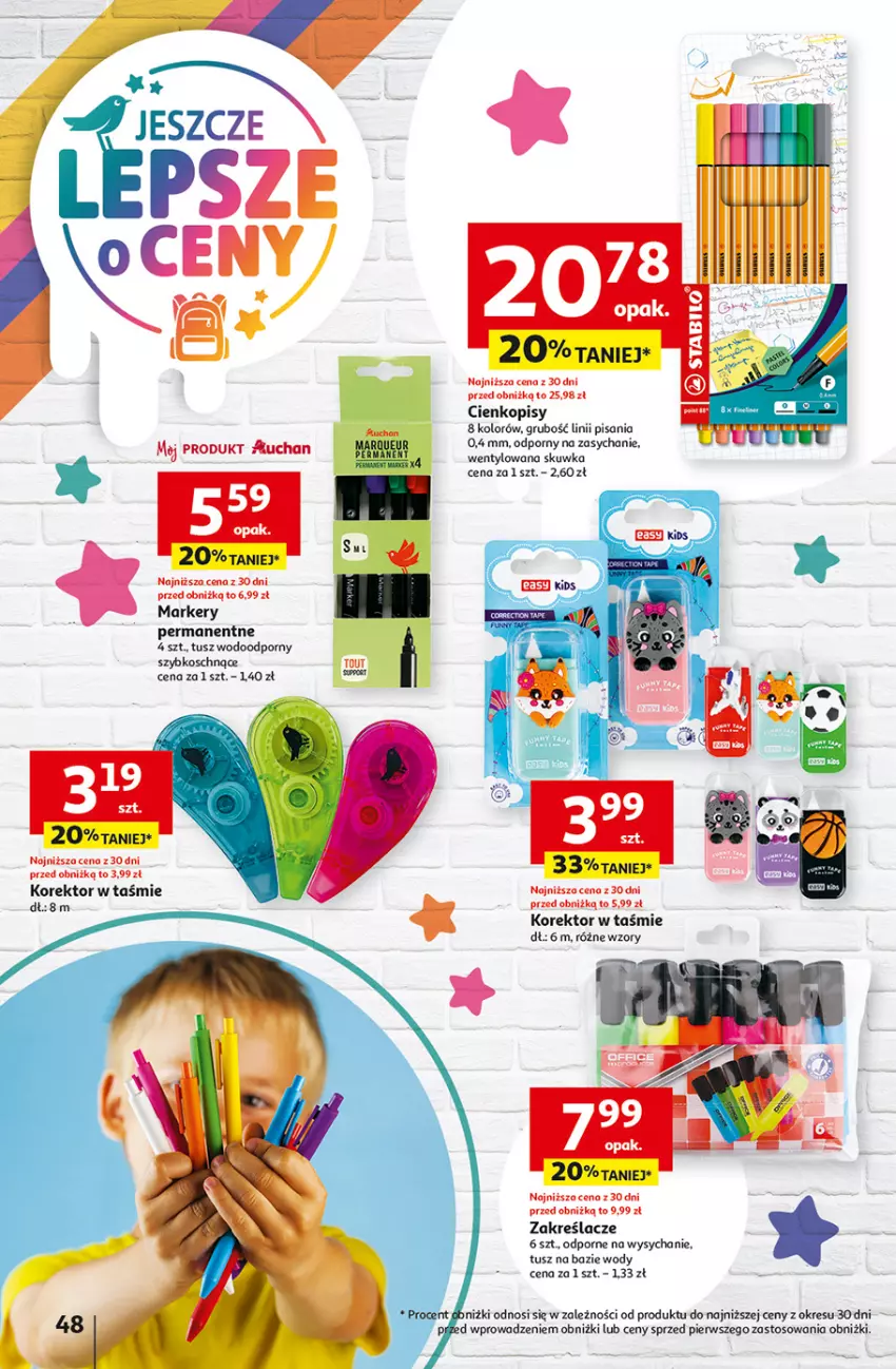 Gazetka promocyjna Auchan - Gazetka Pewność Niskich Cen Hipermarket Auchan - ważna 22.08 do 28.08.2024 - strona 56 - produkty: Marker, Por, Tusz