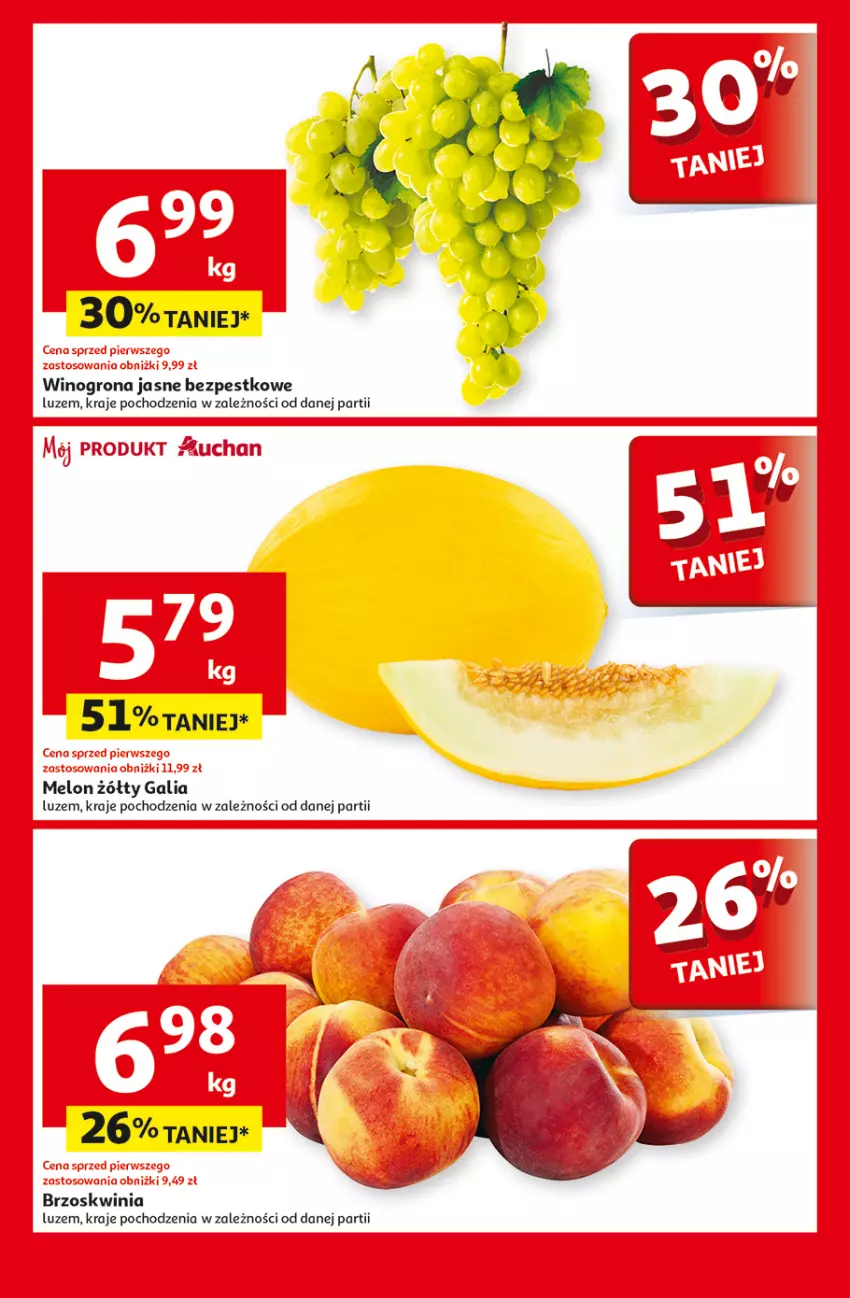 Gazetka promocyjna Auchan - Gazetka Pewność Niskich Cen Hipermarket Auchan - ważna 22.08 do 28.08.2024 - strona 9 - produkty: Melon, Wino, Winogrona