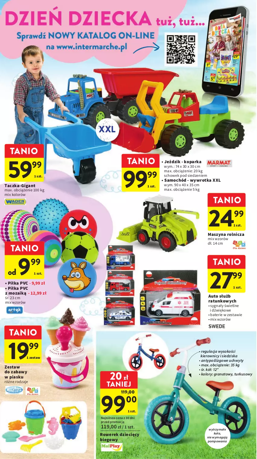 Gazetka promocyjna Intermarche - Gazetka Intermarche - ważna 18.05 do 24.05.2023 - strona 36 - produkty: Dzieci, Gra, Granat, Parka, Rower, Rowerek, Samochód, Sok, Szyna, Uchwyty, Wywrotka