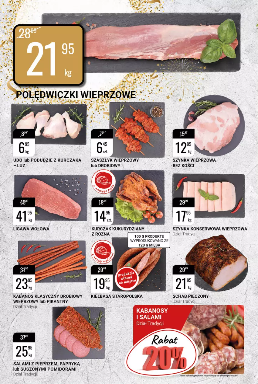 Gazetka promocyjna Bi1 - Wystrzałowe promocje - ważna 27.12.2021 do 02.01.2022 - strona 4 - produkty: Kabanos, Kiełbasa, Kurczak, Piec, Pieprz, Salami, Schab pieczony, Ser, Szynka, Szynka konserwowa, Szynka wieprzowa