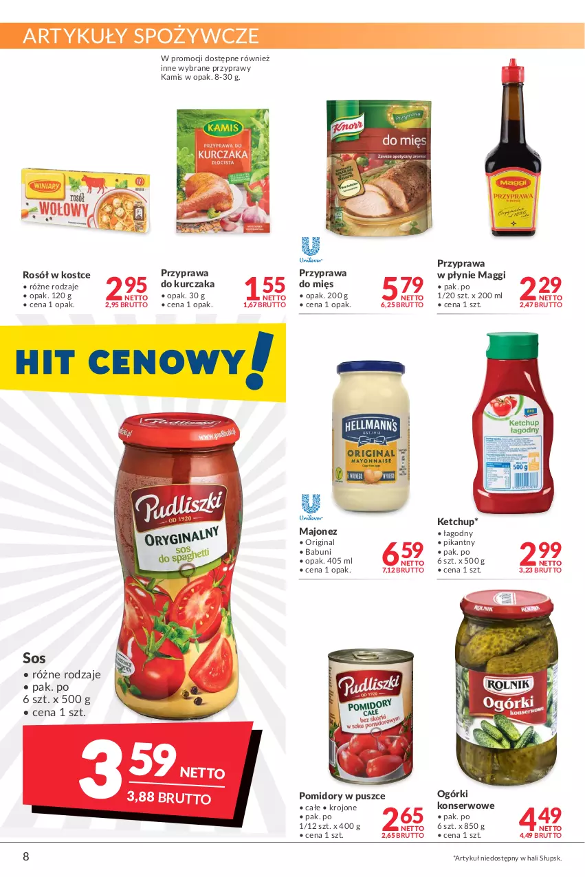 Gazetka promocyjna Makro - [Oferta promocyjna] Artykuły spożywcze i przemysłowe - ważna 17.05 do 30.05.2022 - strona 8 - produkty: Artykuły spożywcze, Babuni, Gin, Kamis, Ketchup, Kurczak, Maggi, Majonez, Ogórki konserwowe, Pomidory, Przyprawa w płynie, Przyprawy, Rosół, Ser, Sos